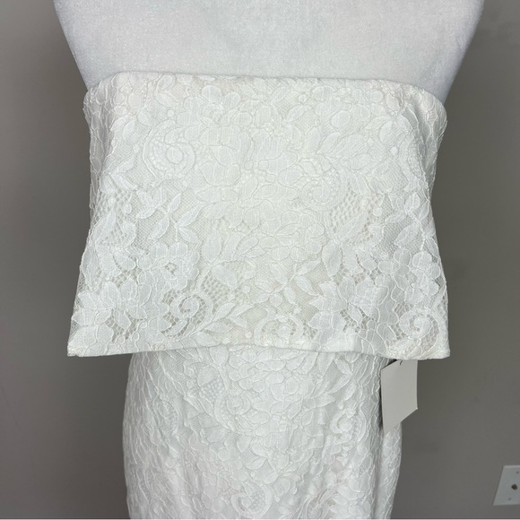 NWT LULUS LET’S GO OUT TONIGHT WHITE LACE STRAPLESS BODY CON DRESS SIZE MEDIUM - Picture 10 of 16